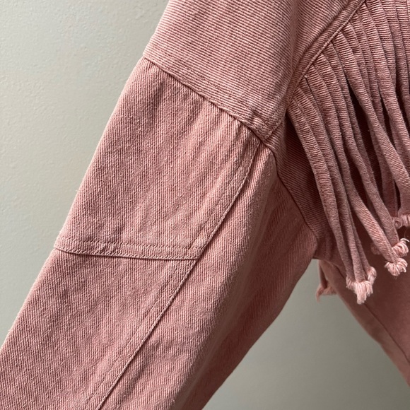 Women’s EUC blush pink fringe button up jacket. - Picture 5 of 8